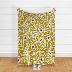 Floral Design Knitted Throw