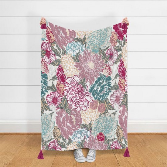  Floral Printed Design Throw