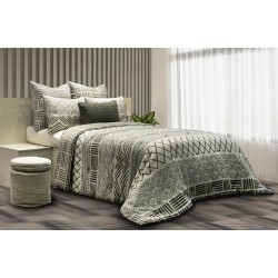 Geo-floral printed comforter bedding set