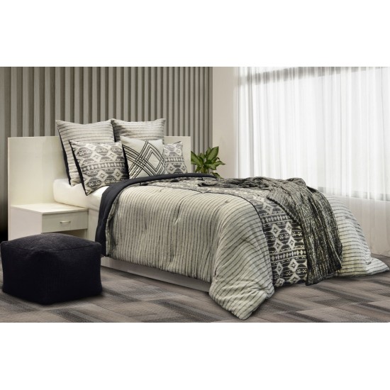 Horizontal Stripe Pattern Comforter Set 