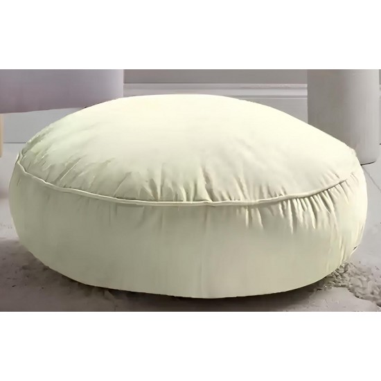 Textured Cotton Fabric Round Floor Cushion