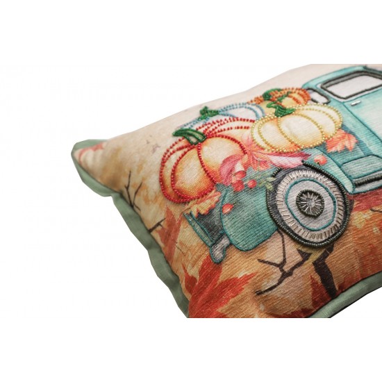 Autumn Fall Theme Printed Cotton Cushion