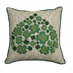 Dotted Printed Slub Fabric Small Cushion