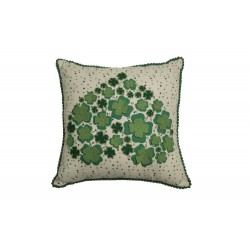 Dotted Printed Slub Fabric Small Cushion