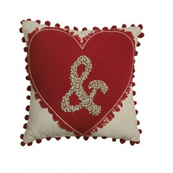 Valentine-themed Polyester Slub Fabric Small Cushion