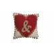 Valentine-themed Polyester Slub Fabric Small Cushion