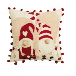 Valentine-themed multi-textured Cotton Fabric Small Cushion