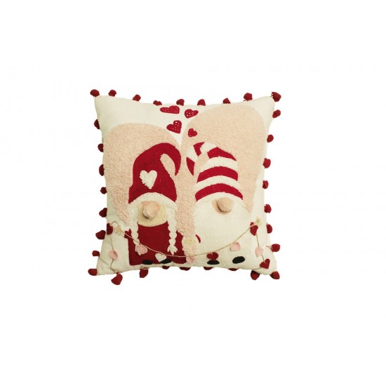 Valentine-themed multi-textured Cotton Fabric Small Cushion