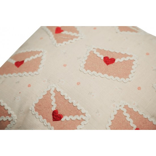 Valentine-themed Cotton Fabric Small Cushion