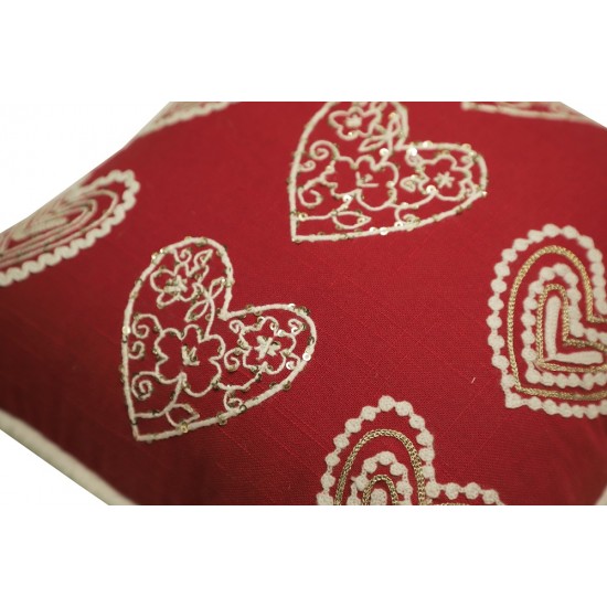 Valentine-themed Polyester Slub Fabric Small Cushion