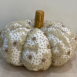 harvest-themed decorative pumpkin