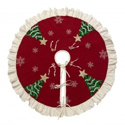 Christmas-Themed Embroidered Patch Work Tree Skirts