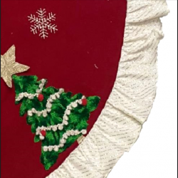 Christmas-Themed Embroidered Patch Work Tree Skirts