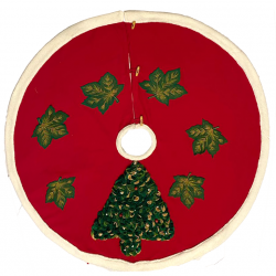 Christmas-Themed Elevated Embroidered  Tree Skirts 