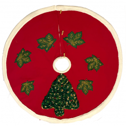 Christmas-Themed Elevated Embroidered  Tree Skirts 