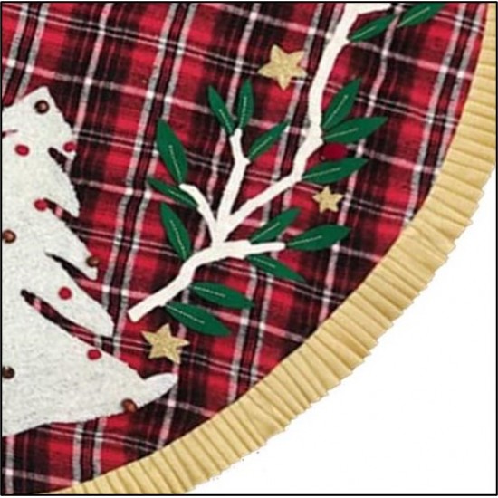 Christmas-Themed Elevated Embroidered  Tree Skirts 