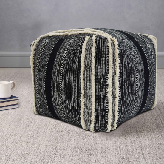 Woven Textured Pouf