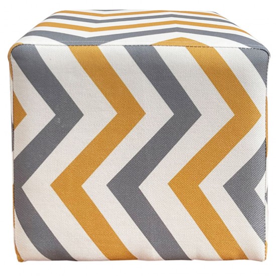 Chevron printed design pouf