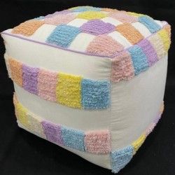 Multicolor square pouf