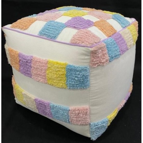 Multicolor square pouf