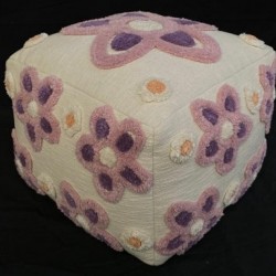 cotton woven pouf